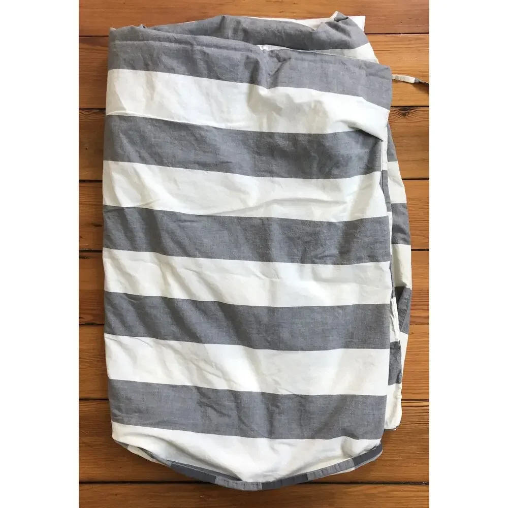 IKEA Emmie Ruta Gray Check Reversible Buffalo Plaid Stripe TWIN Duvet Cover